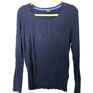 Eddie Bauer Navy Cable Knit Sweater (Size L)